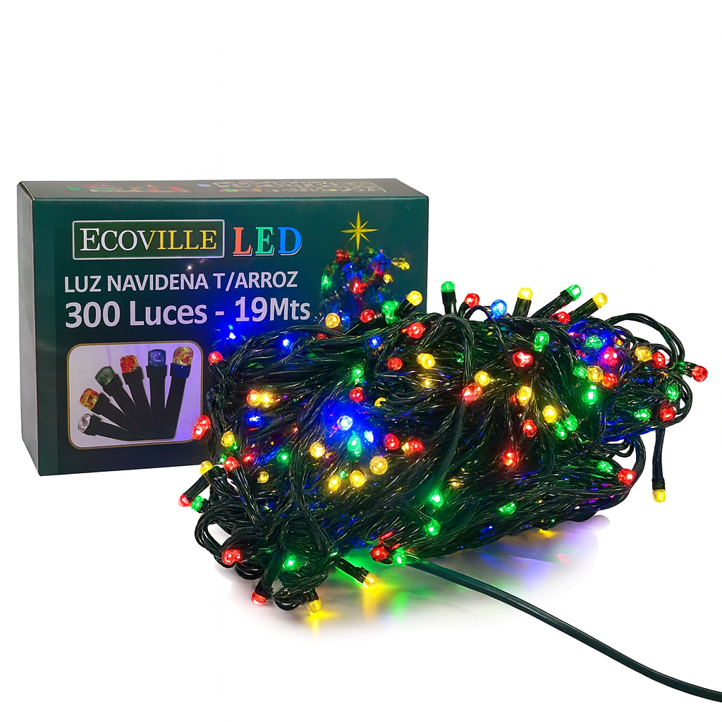 LUZ NAVIDEÑA 300L 19MTS ECOVILLE